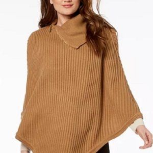 $79 Michael Kors Rib Knit Zip Turtleneck Poncho